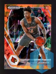2021-22 Panini Prizm Draft Picks David Johnson #38 Orange Cracked Ice Rookie RC